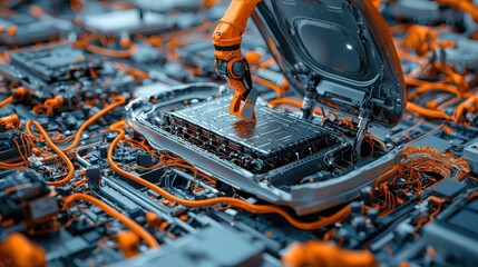 Leinwandbilder - Automated insertion of separators between battery cells for bbfa standard compliance in manufacturing facilities technical overview industrial environment technological advancements