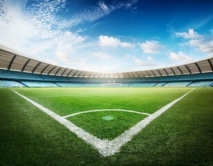 Wall Mural - soccer field with the lights