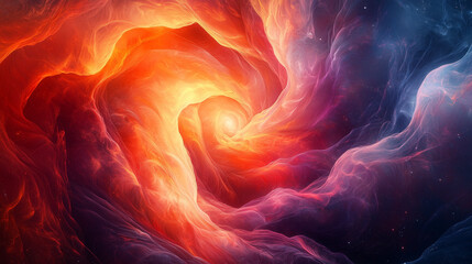 Wall Mural - fiery vortex of red and blue hues twists into the cosmos, evoking a dynamic and powerful energy flow