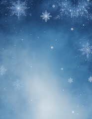 Wall Mural - christmas background with snowflakes - abstract dark blue background - Generative AI