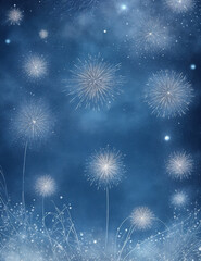 Wall Mural - blue christmas background with snowflakes - abstract dark blue background - Generative AI