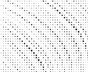 Abstract halftone wave dotted background. Halftone grunge pattern with square. Vector halftone modern pop art twisted texture for poster, cover, business card, postcard, art label layout, sticker.