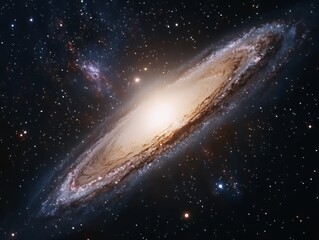 Wall Mural - Cosmic view of the Andromeda Galaxy in soft colors and starlight