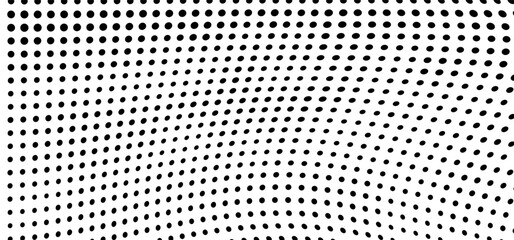 Abstract halftone wave dotted background. Halftone grunge pattern with square. Vector halftone modern pop art twisted texture for poster, cover, business card, postcard, art label layout, sticker.
