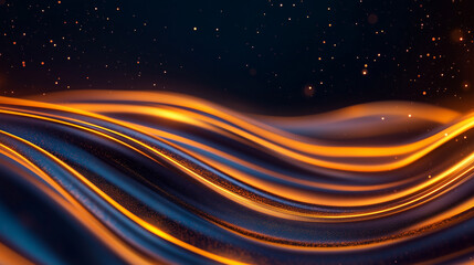 abstract thin neon orange lines on a black background