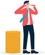© vector mall - Financial sickness. personal financial planning to reduce the financial risks associated with the disease.