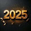 © Sikun - a black background with gold glitter new year 2025
