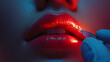 © LightCraft - close up of woman lips during lip filler procedure
