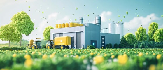 Aufkleber - A smart farm where a farmer uses AI applications on a tablet to control automated systems, monitor soil conditions, and enhance crop growth with modern agricultural innovation