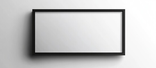 Matte black metal frame with thin, rectangular design, minimalist aesthetic, isolated on transparent background