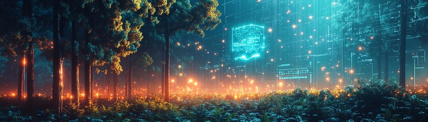 Aufkleber - A hightech farming environment where a farmer uses AI applications to monitor soil and crop health, control automation, and improve plantation output through datadriven decisions
