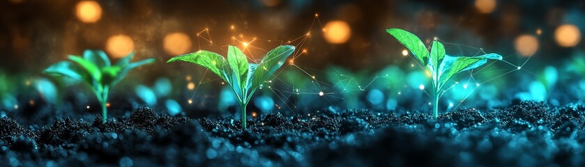 Aufkleber - A hightech farming environment where a farmer uses AI applications to monitor soil and crop health, control automation, and improve plantation output through datadriven decisions
