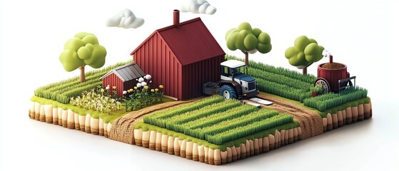 Aufkleber - A modern agricultural setting where a farmer uses AIdriven tools to monitor and control automated systems, optimizing crop health and farm productivity through data analysis