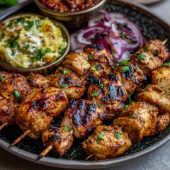 Canvas Print - Grilled chicken shot from above.