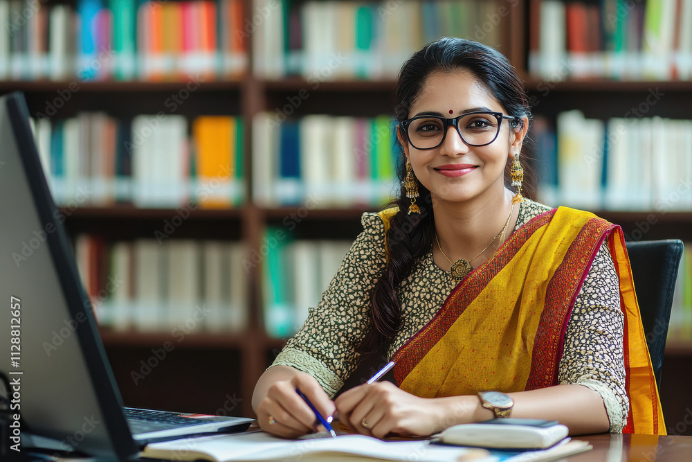 a professional photo of an attractive indian woman in her late thirties ...