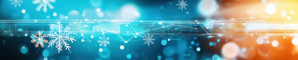 Wall Mural - a colorful image of snowflakes and a blue background