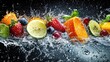 © Andi - Fresh Fruit Splashing In Water A Vibrant Display