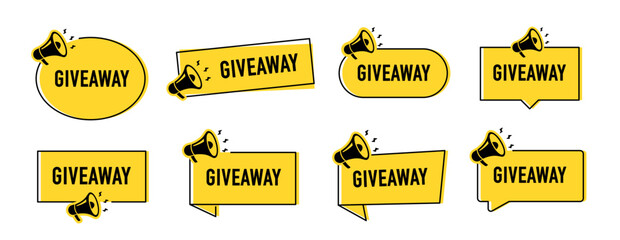 Wall Mural - megaphone with giveaway speech bubble. loudspeaker. banner for business, marketing and advertising. 