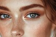 © Руслан Галиуллин - close-up fashion makeup in soft brown color