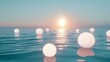 © Khalid - Abstract glowing orbs floating over a smooth ocean-blue gradient, capturing a serene celebratory vibe