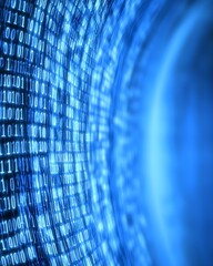 abstract digital binary code in vibrant blue hues