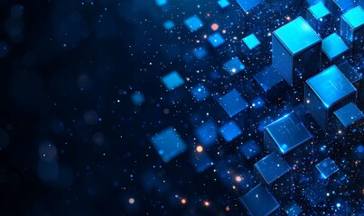 A contemporary 3D abstract featuring cubes in a geometric pattern, set against a modern background.