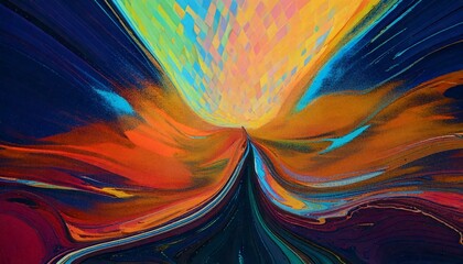 Canvas Print - abstract background with fractal watercolor swirl art design painting