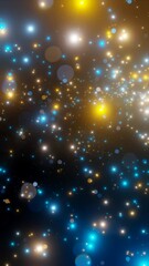 Wall Mural - Star rain. Abstract motion background shining colorful particles. Shimmering Glittering Particles With Bokeh. New year and Christmas 2026/2025 background. Noise. Seamless 4K loop video animation
