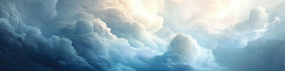Wall Mural - Abstract white and blue cloud background.