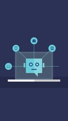 Wall Mural - ai agent for online business, artificial intelligence business assistance, business automation, busi