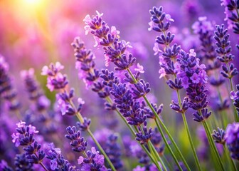 Wall Mural - Delicate lavender flowers, captured in vibrant macro detail, showcase the beauty of nature's spring and summer blooms.