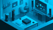 © Thiago - Digital home assistant controlling smart devices, home automation, seamless connectivity, modern smart home technology. Echo. Illustration