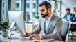 © theartcreator - Male marketing specialist working on advertising campaign strategy in modern office