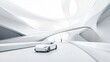© ThatWorksMedia - White Car in Futuristic Building: A Vision of Automotive Excellence