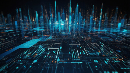 abstract futuristic circuit computer internet technology board business dark background