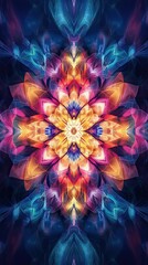 Canvas Print - Abstract Colorful Floral Mandala Design Artwork