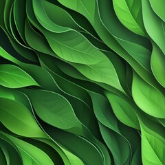 Leinwandbilder - Abstract green natural  background with wave, vector illustration