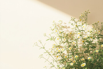 Wall Mural - A serene arrangement of wildflowers against a soft, neutral background, emphasizing nature's beauty.