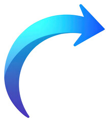 PNG Blue gradient curve arrow graphic vector illustration.