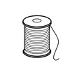 © HakimGD - a minimalist vector silhouette of a spool of thread with a needle inserted into the side