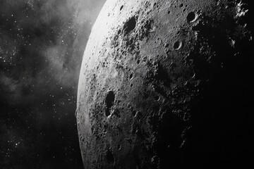 Wall Mural - Black and White Moon