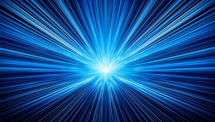 Wall Mural - a vibrant blue burst of light radiating outward creating a dynamic and energetic atmosphere