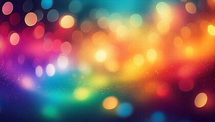 Wall Mural - defocused lights over bright rainbow background