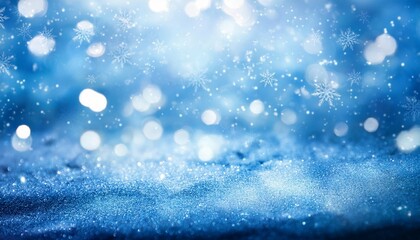 Wall Mural - blue abstract snow background bokeh smoke glow