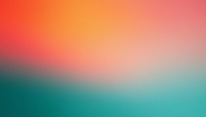 Wall Mural - orange teal green pink abstract grainy gradient background noise texture effect summer poster design