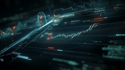 Aufkleber - Digital Financial Data Visualization with Stock Market Graphs