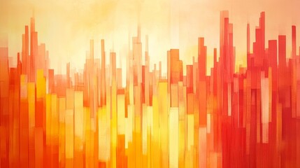 Poster - Abstract Vertical Pattern in Warm Gradient of Orange and Yellow