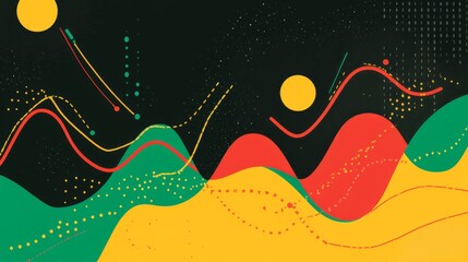 Poster - Vibrant Abstract Design with Dynamic Shapes and Bold Colors