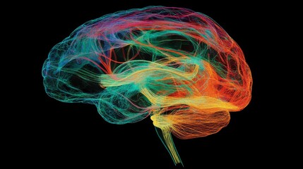 Poster - Colorful Neural Pathways Representing Human Brain Activity and Connectivity