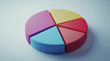 Poster - Colorful Pie Chart Illustration Representing Data Distribution Analysis